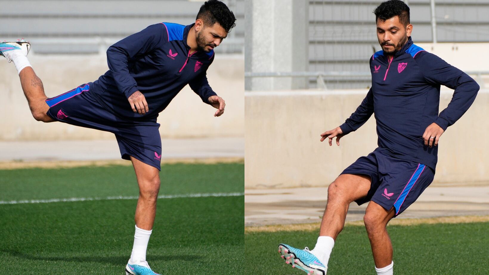 Tecatito Corona regresó a los entrenamientos del Sevilla a seis meses de su lesión.