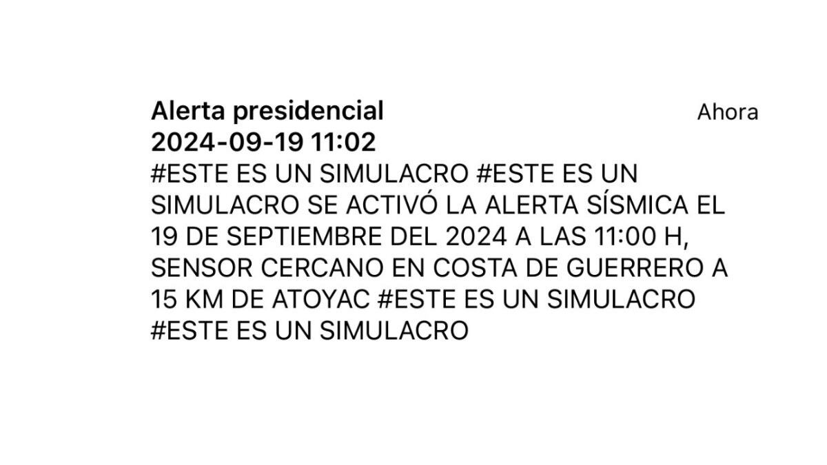 Alerta Sísmica: ¿Llegó o no el texto y sonido a los celulares durante el Simulacro Nacional del 19S?