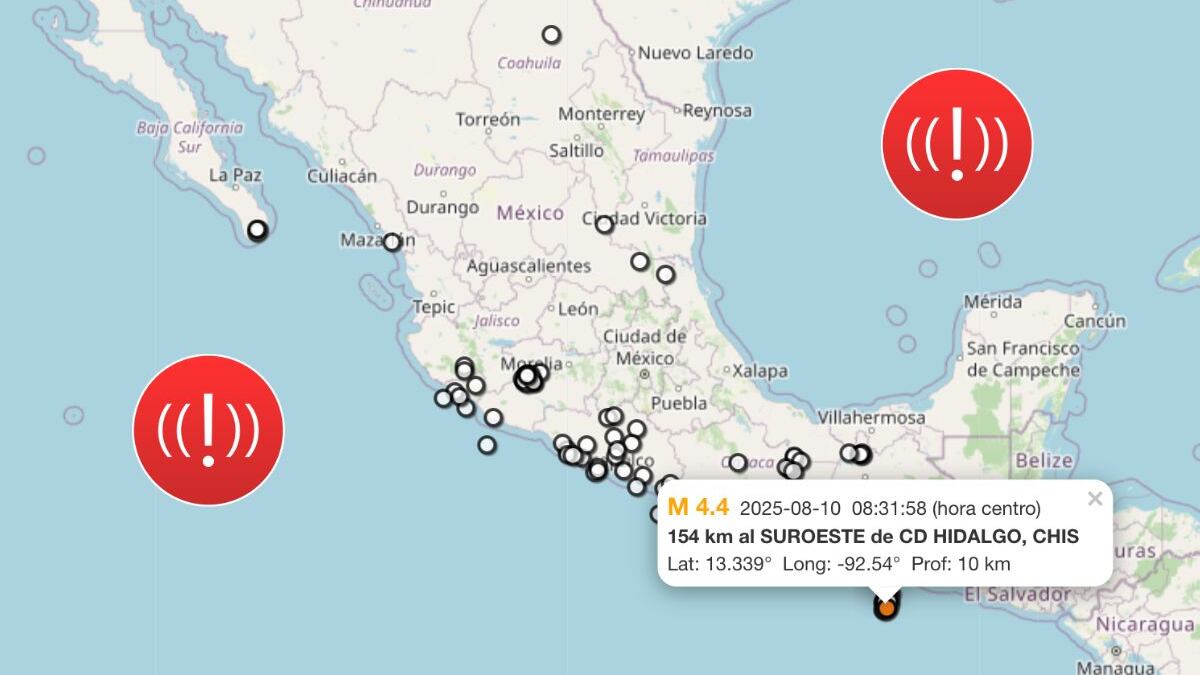 ¡Sacudida imparable! Varios sismos sorprenden a Chiapas el domingo 10 agosto
