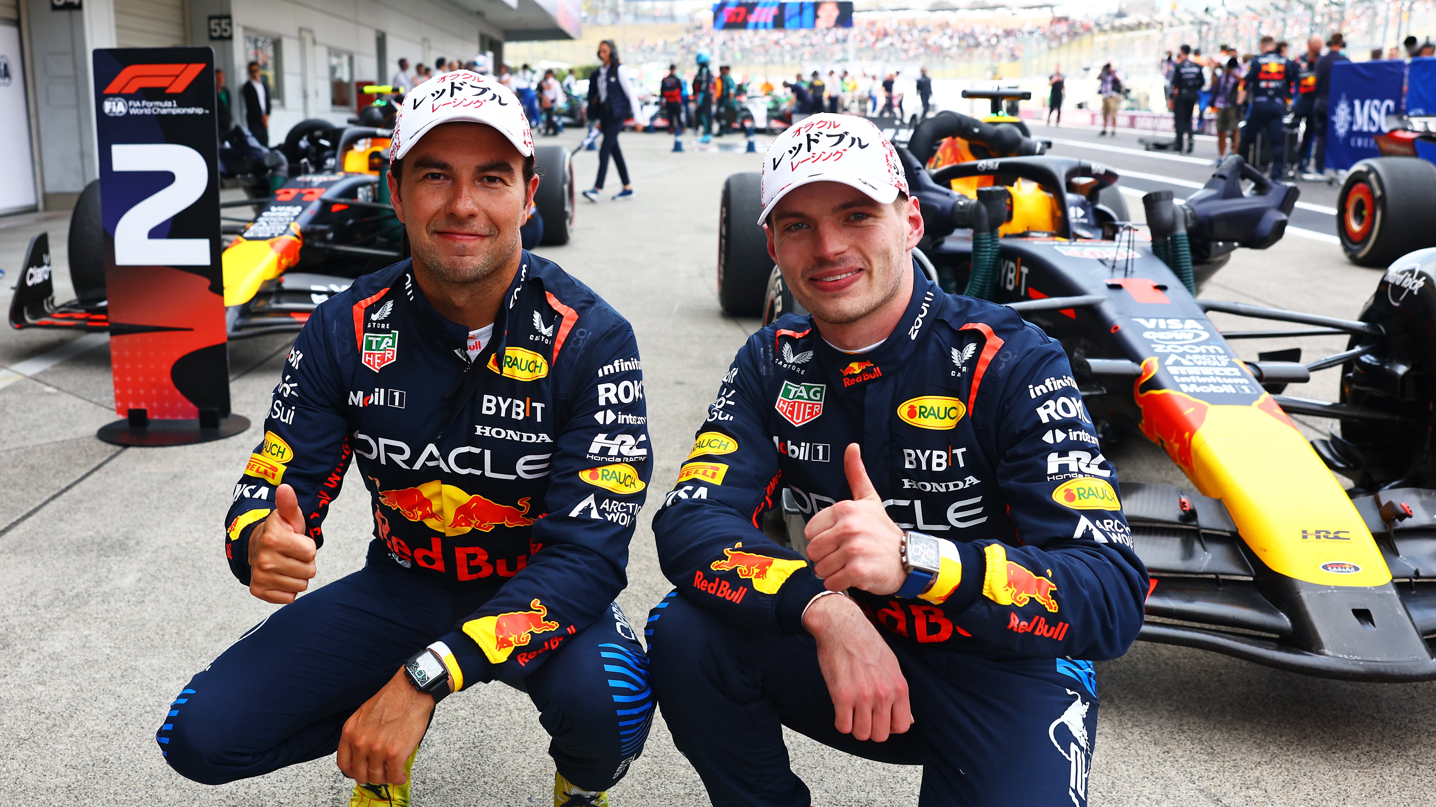 Sergio Checo Pérez y Max Verstappen