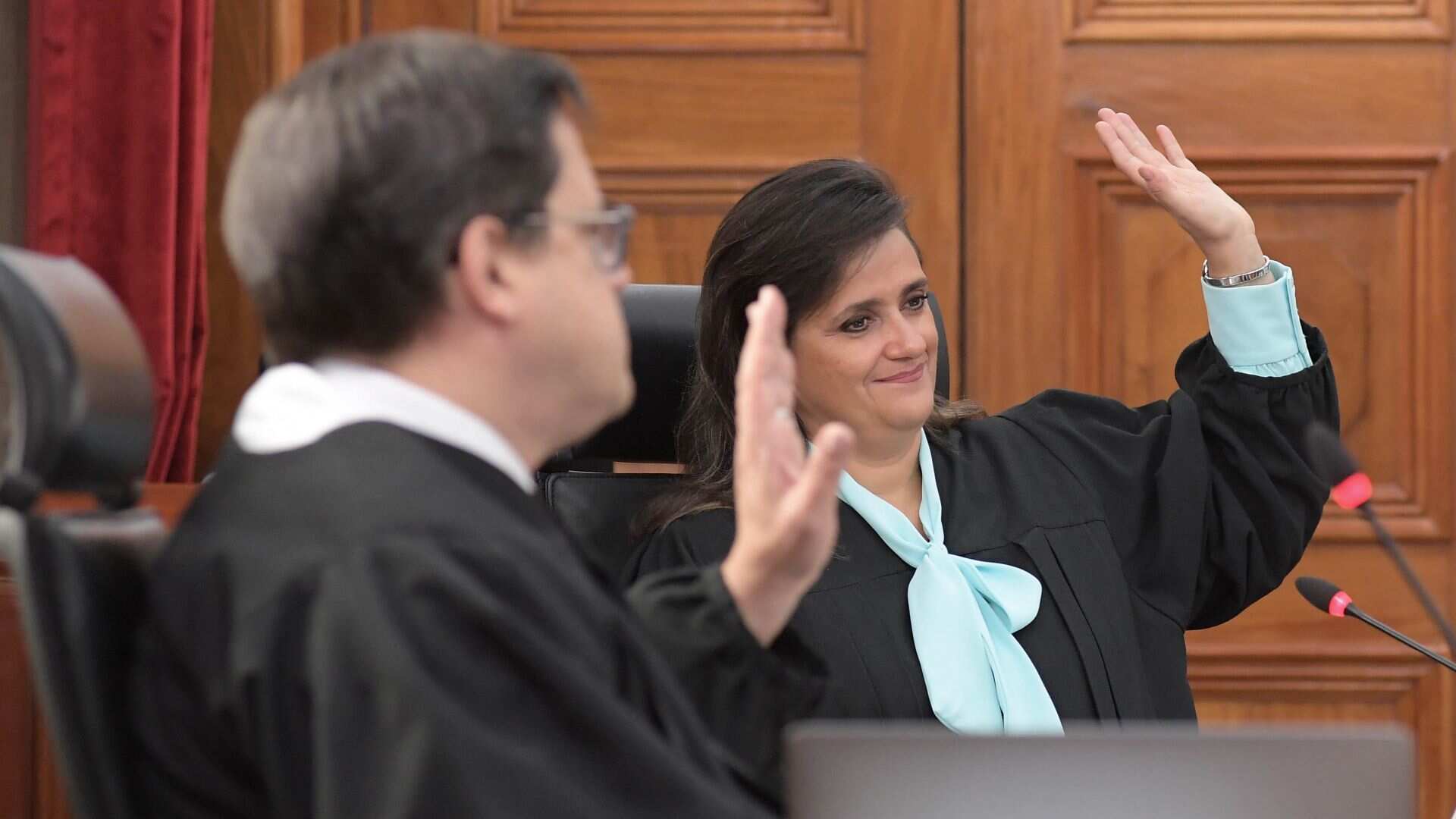 La ministra Margarita Ríos Farjat emite su votación. FOTO: SCJN/CUARTOSCURO.COM