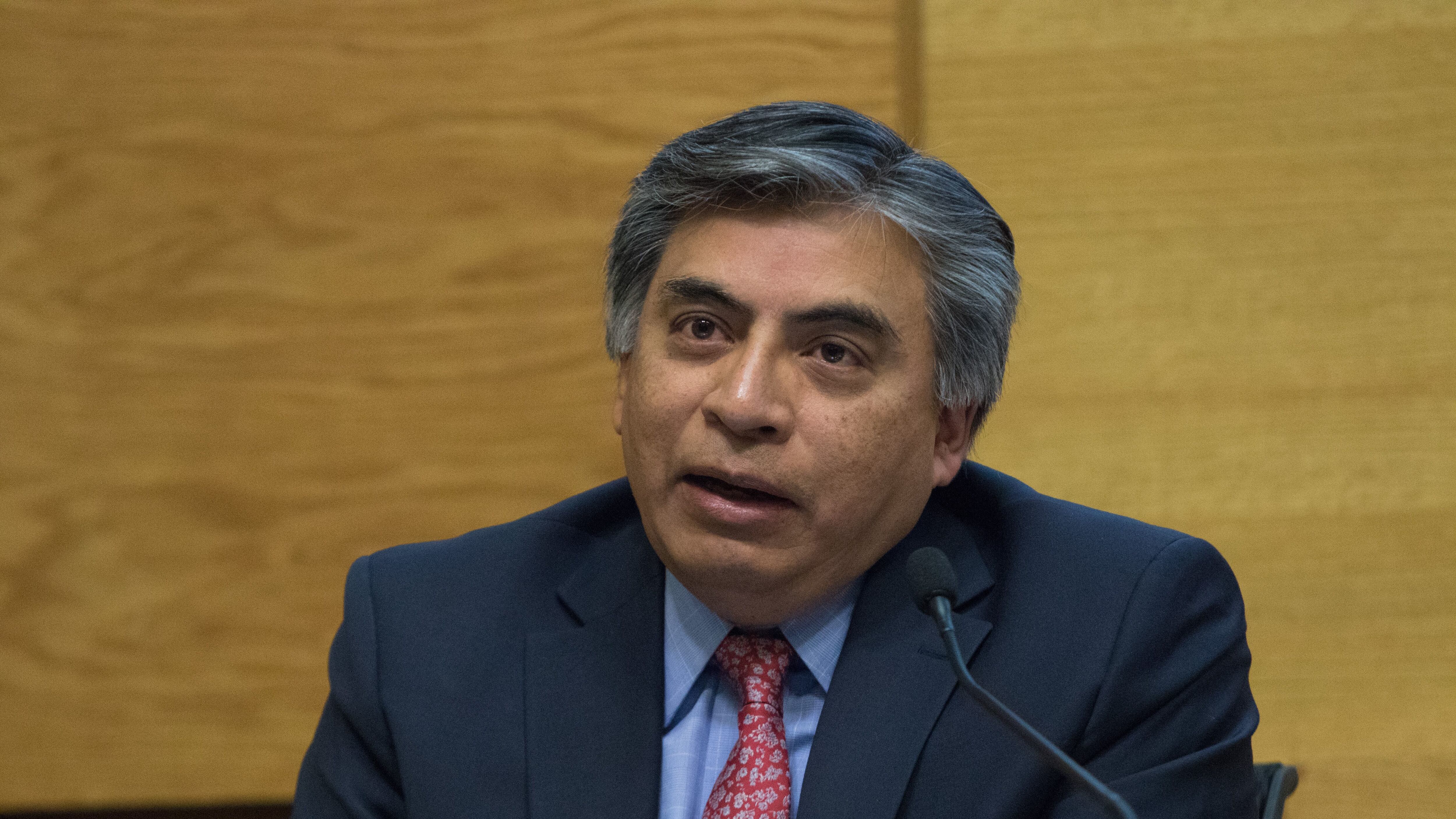 Los integrantes de la Junta de Gobierno del Banco de México; Gerardo Esquivel Hernández, Irene Espinosa Cantellano, Alejandro Día de León, y Jonathan Heath, ofrecieron el "Reporte de Estabilidad Financiera" que da esta institución cada seis meses.
FOTO: MOISÉS PABLO/CUARTOSCURO.COM