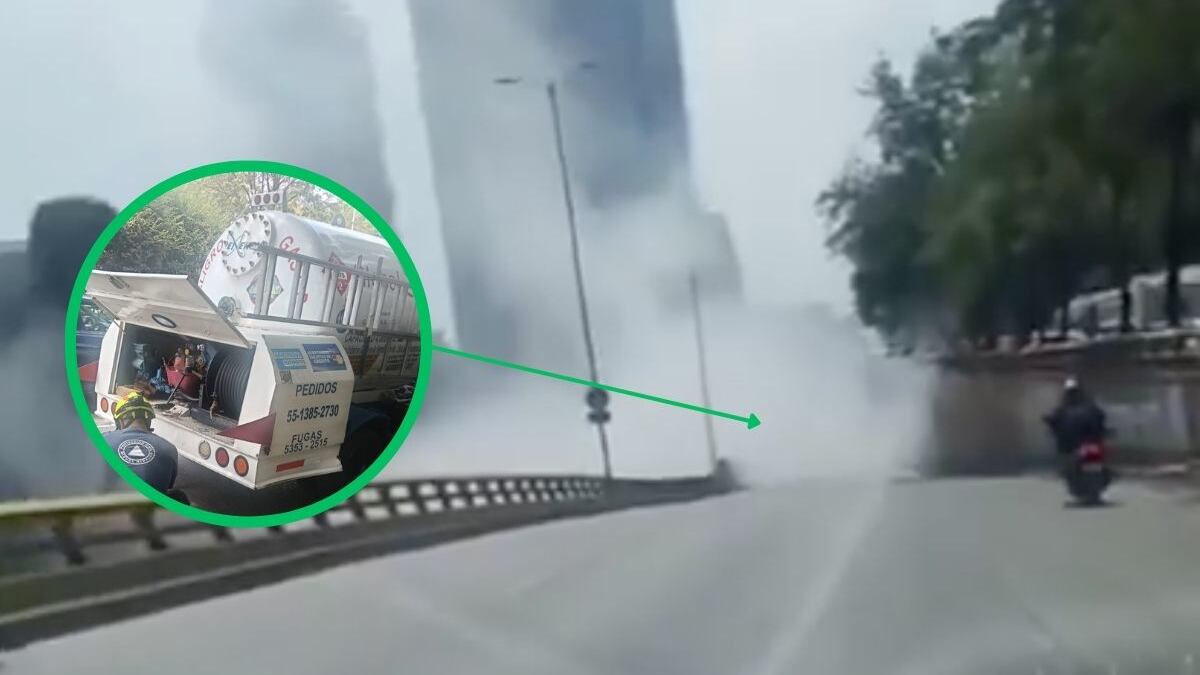 Video: ¿Explosión en puerta? Pipa de gas sufre falla mecánica y provoca pánico sobre Circuito Interior