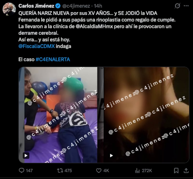 Publicación del periodista Carlos Jiménez