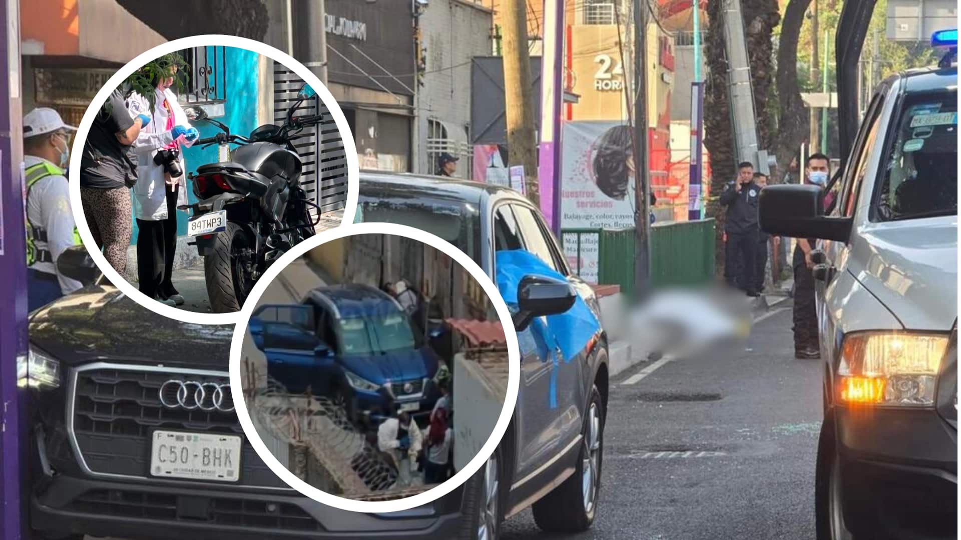 Moto y camioneta presuntamente utilizadas en el doble homicidio