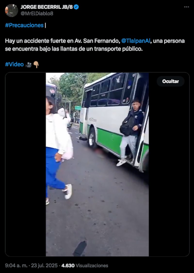 VIdeo publicado en la cuenta de X del periodista Jorge Becerril