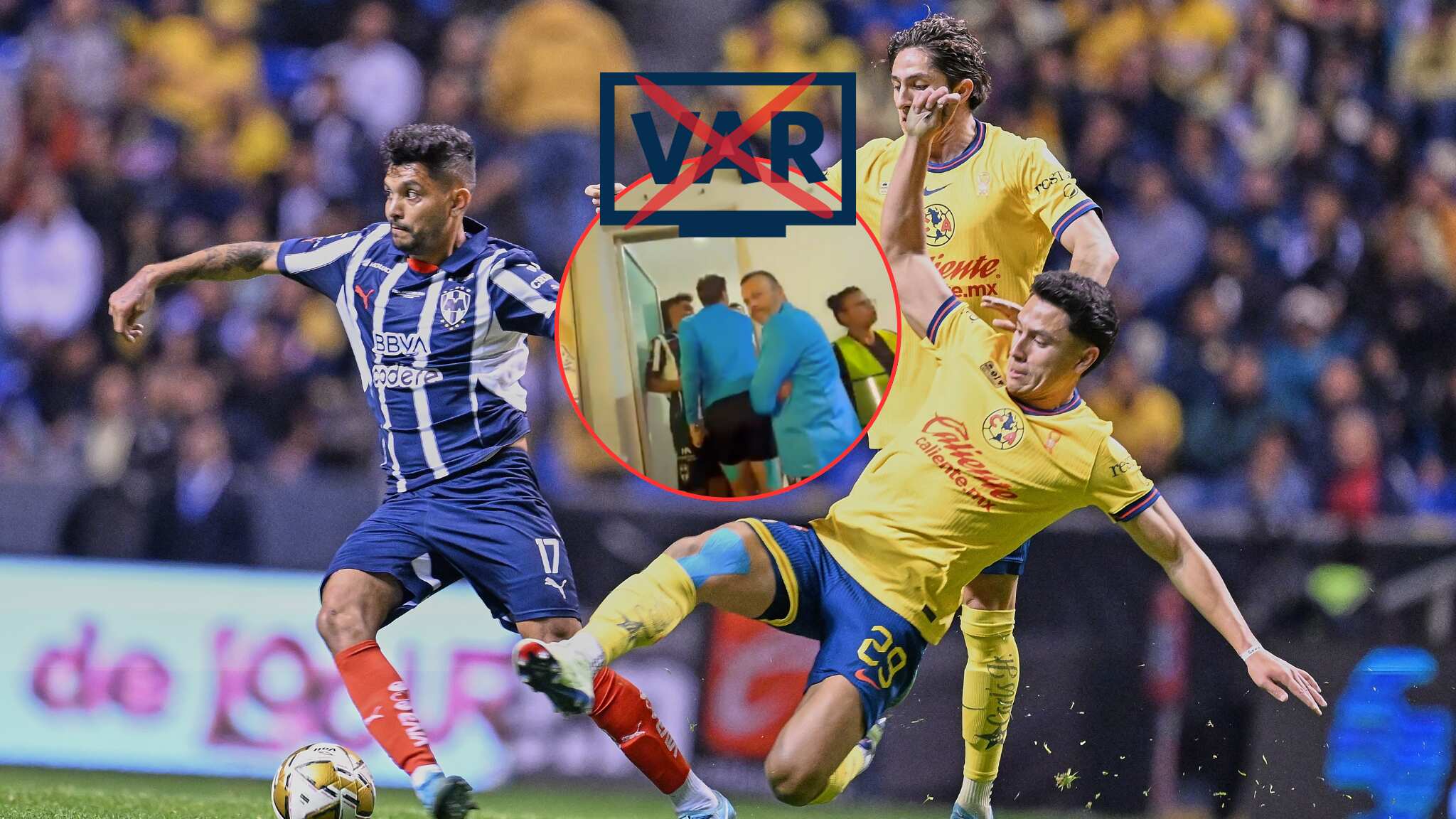 Tecatito y Canales se metieron hasta los vestidores de los árbitros para reclamar