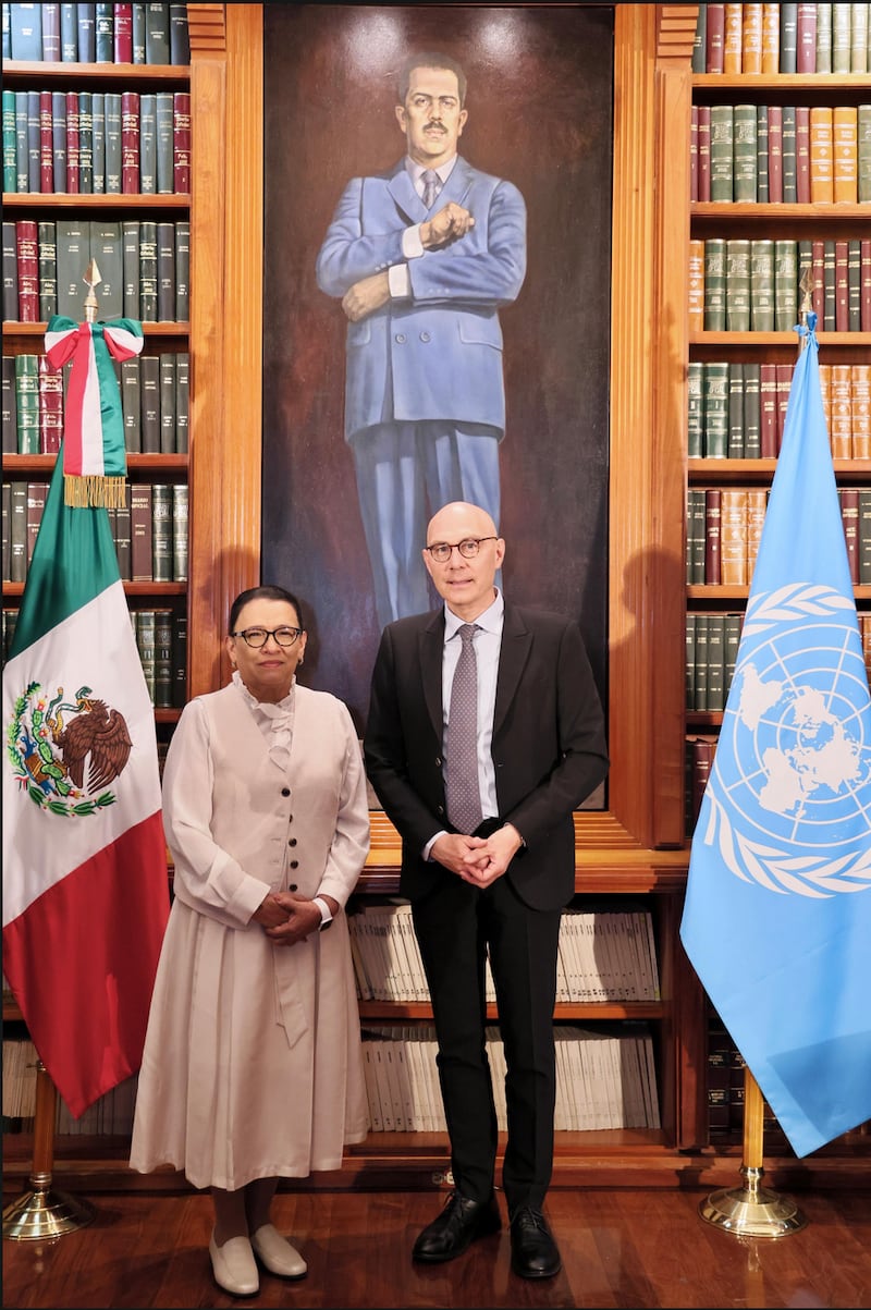 Rosa Icela Rodríguez y Comisionado ONU