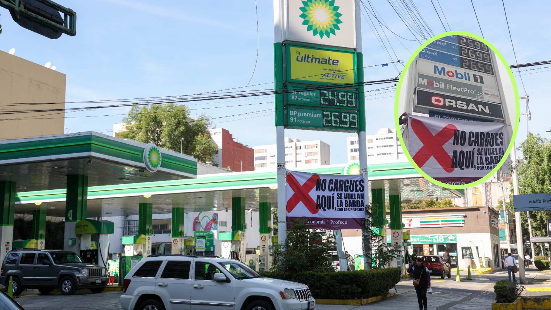 El precio promedio de la gasolina regular o Magna ronda 24.30 pesos, la Premium alcanza 25.63 y el diésel 26.09 pesos, reportó la Profeco.