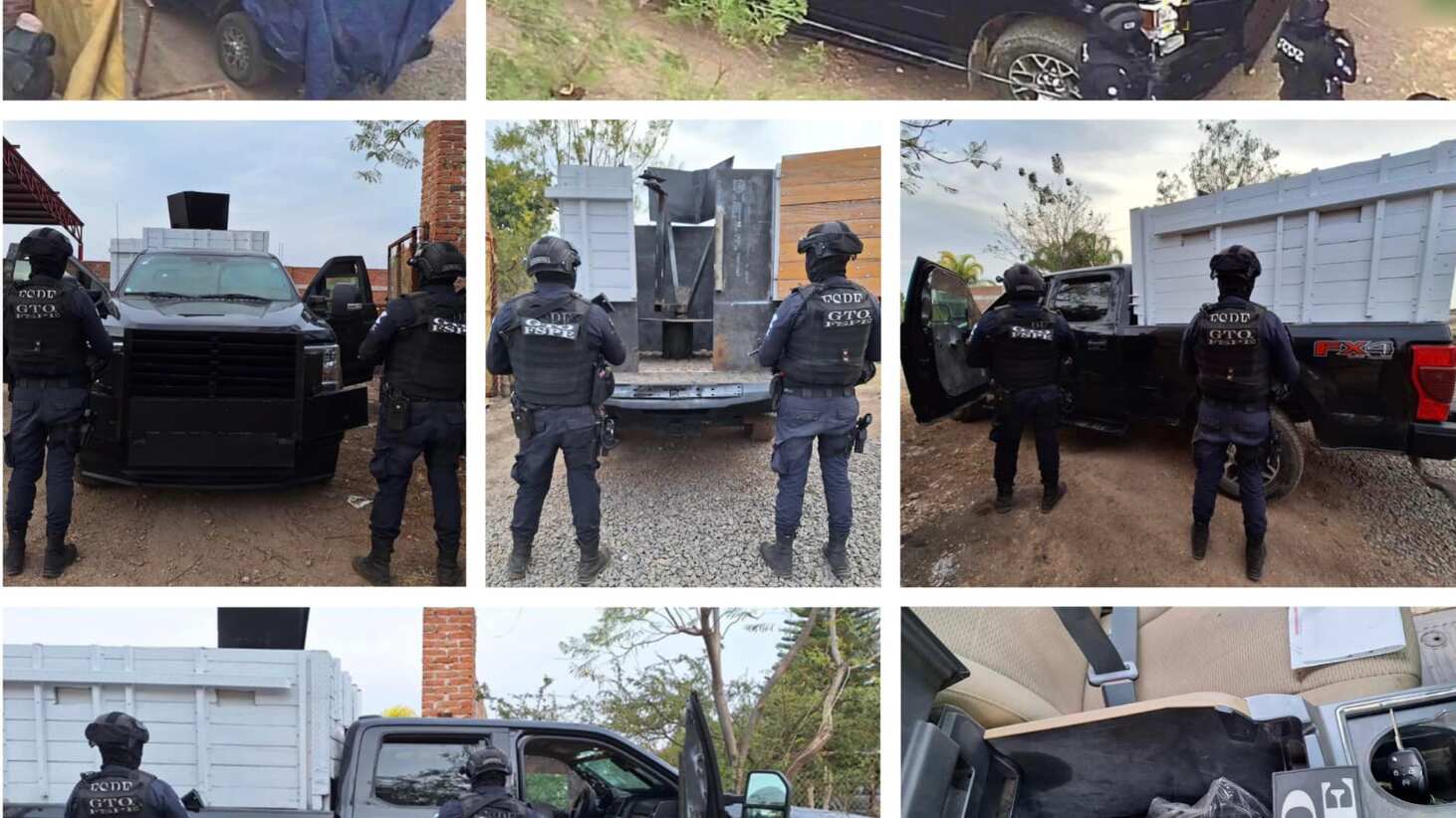 Vehículo con blindaje artesanal.