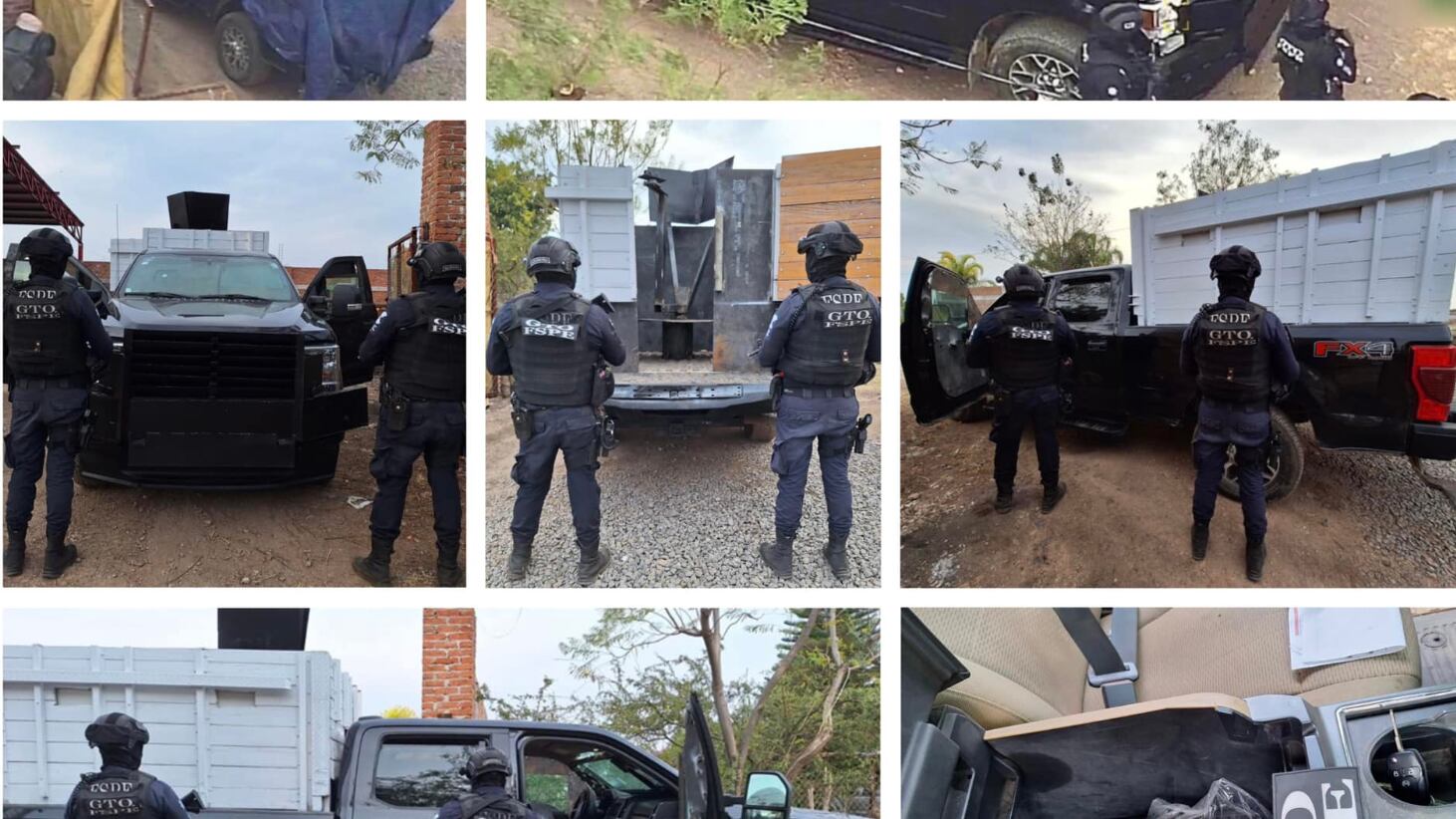 Vehículo con blindaje artesanal.