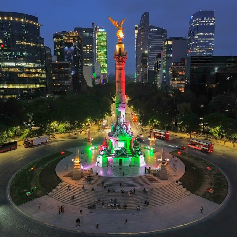 Encendido verde de edificios