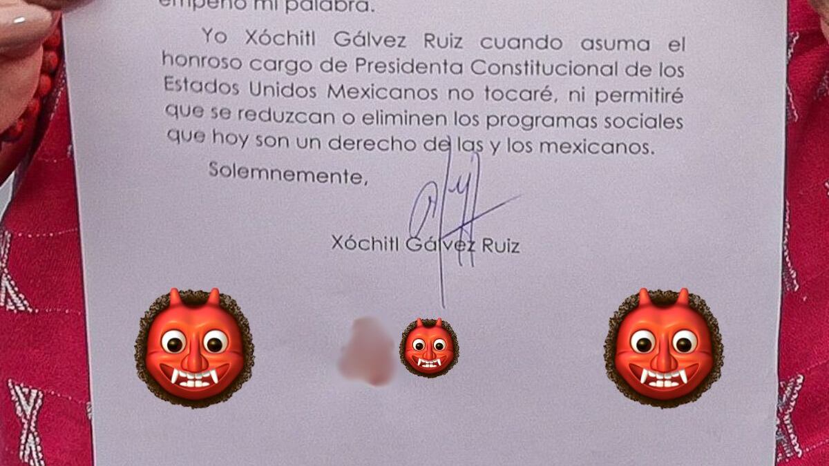 ¿Pácto con Satanás? Acusan en redes a Xóchitl Gálvez tras firmar con sangre