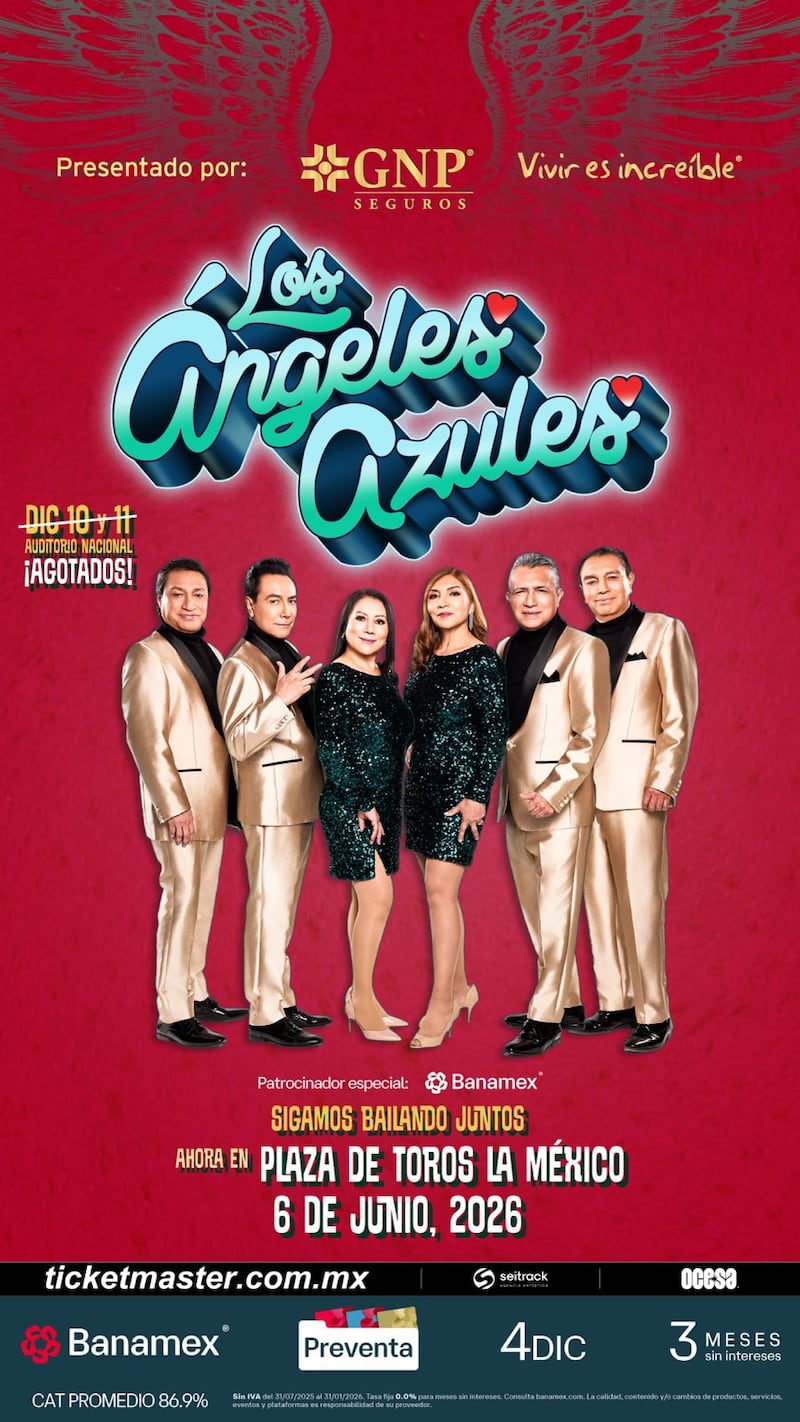 Los Ángeles Azules anuncian concierto en la Monumental Plaza de Toros ‘La México’