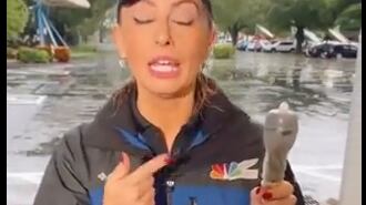 reportera con condon en el microfono pantallazo tomado de twitter