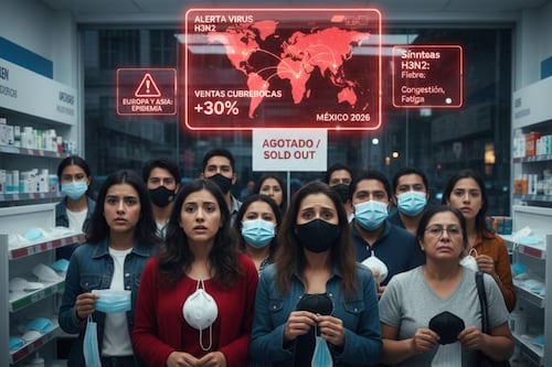 México entra en alerta: Temor por el virus H3N2 dispara la venta masiva de cubrebocas
