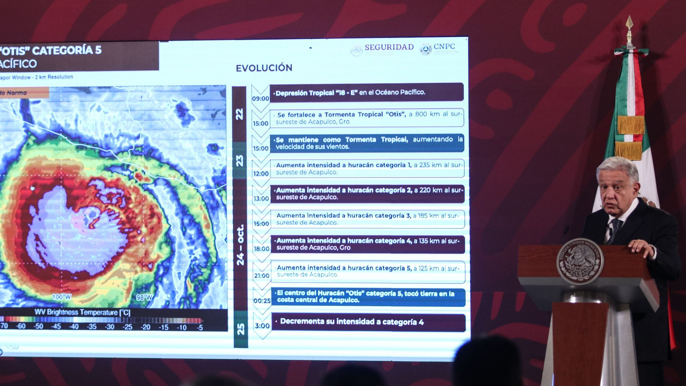 AMLO informa sobre el huracán Otis