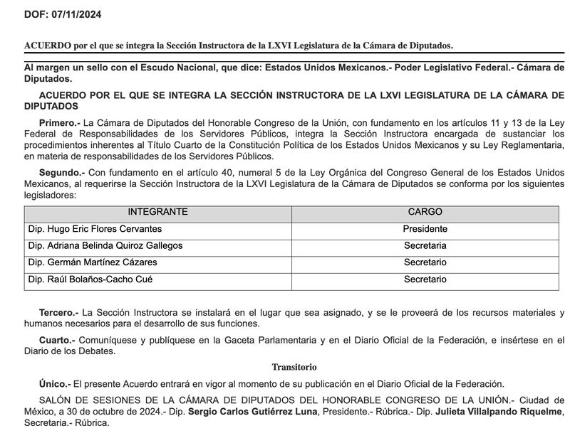 Diario Oficial de la Federación