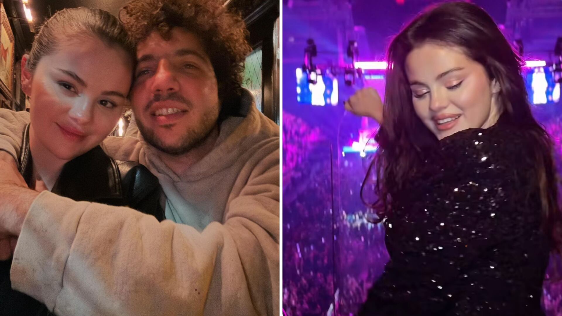 Selena Gómez asistió al concierto de Sabrina Carpenter y le dedicó sensual baile a su pareja Benny Blanco.