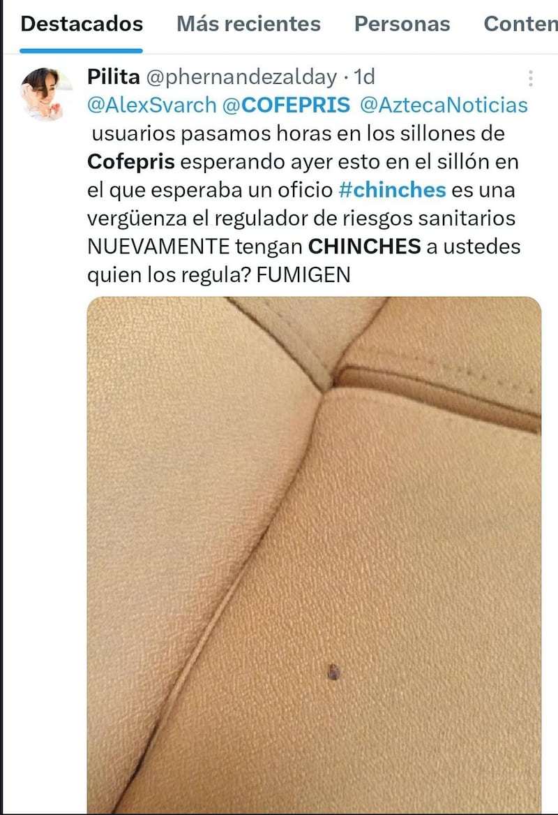 Cofepris chinches