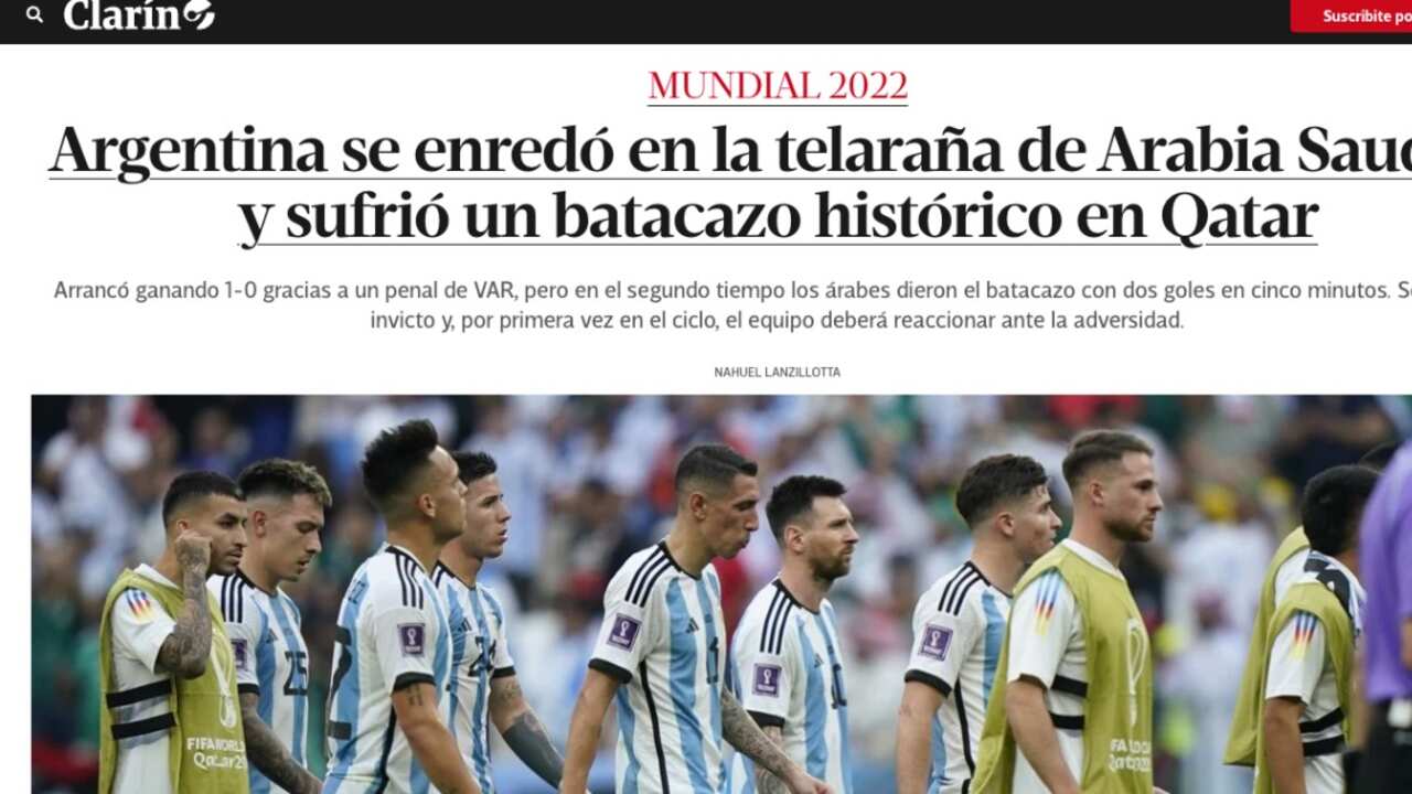 Reacción prensa argentina tras derrota de la Albiceleste.