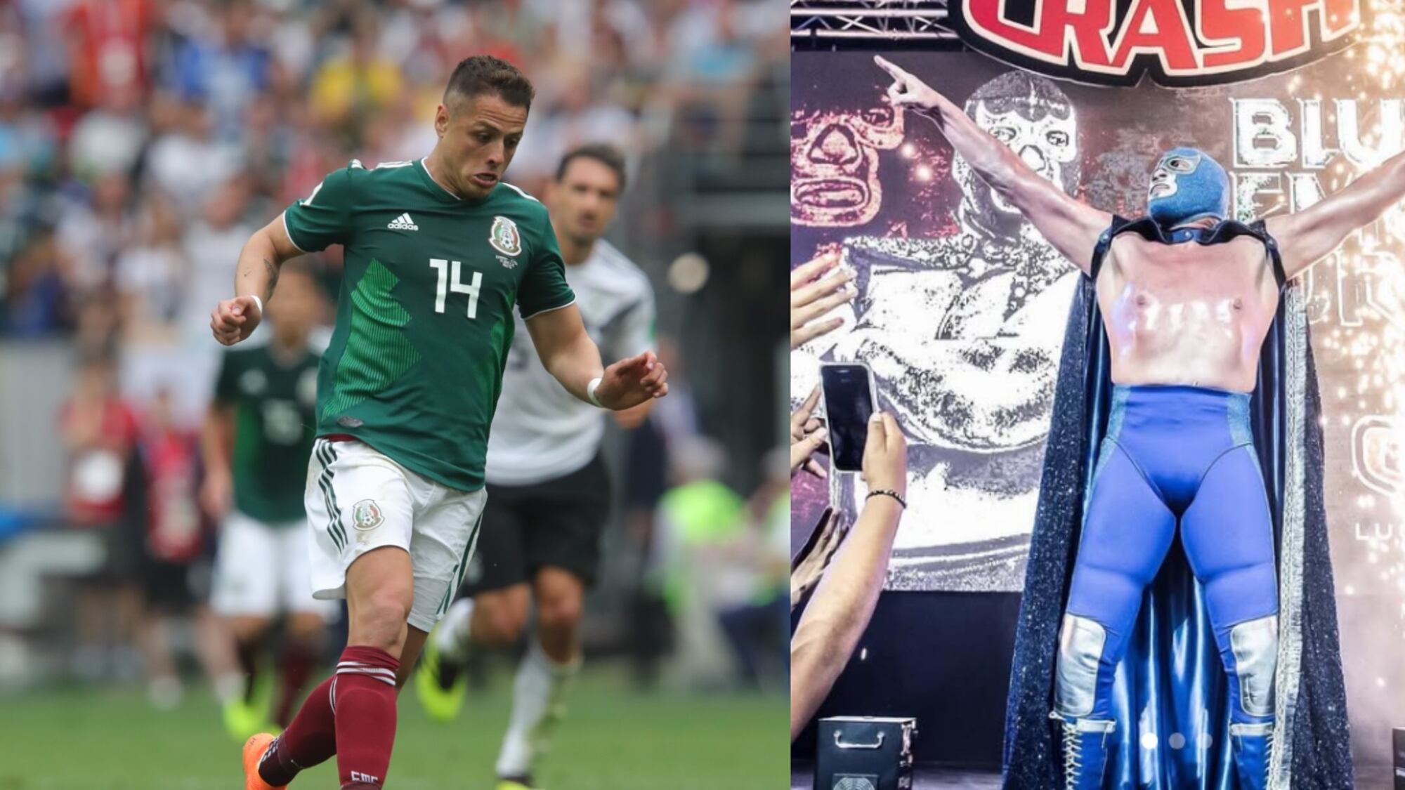 Chicharito Hernández y Blue Demon Jr