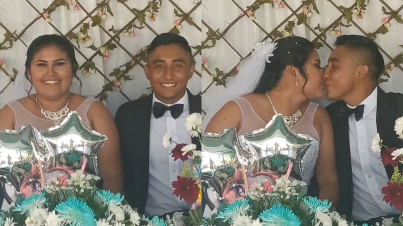 Se besan al ver que una cámara los estaba grabando