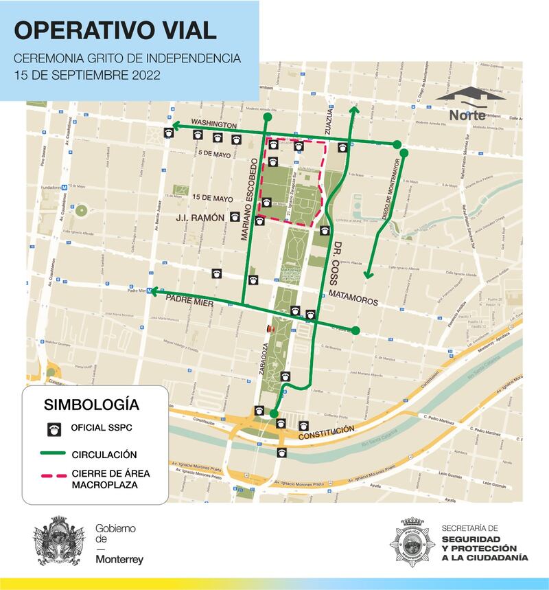 Estas son las calles que estarán cerradas la noche del Grito.