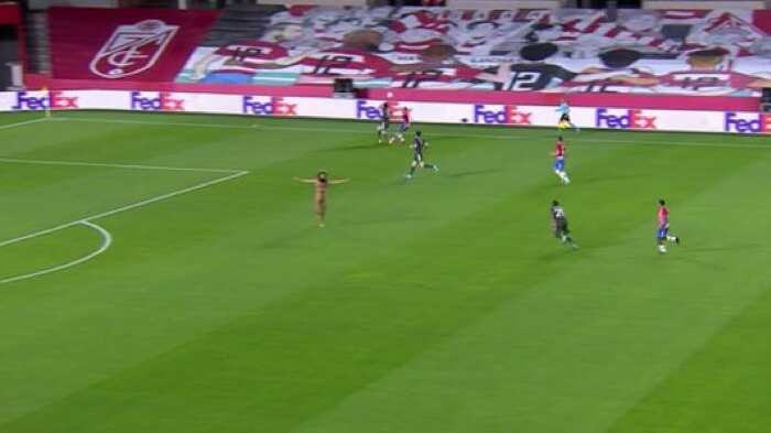Hombre desnudo interrumpe juego del Granada vs. Manchester United