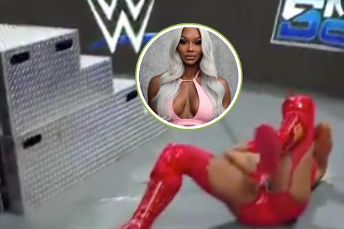 Video: Escalofriante, Jade Cargill sufre terrible herida tras golpe con escaleras en lucha