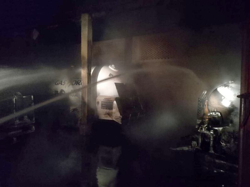 El incendio consumió dos pipas de gas que se encontraba una a 80% de capacidad y la otra a 20%.