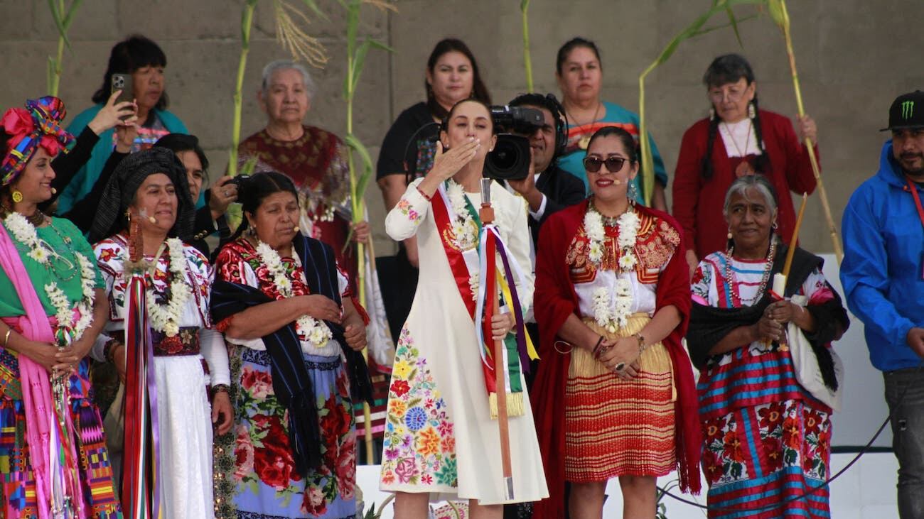 Ceremonia en el Zócalo.
