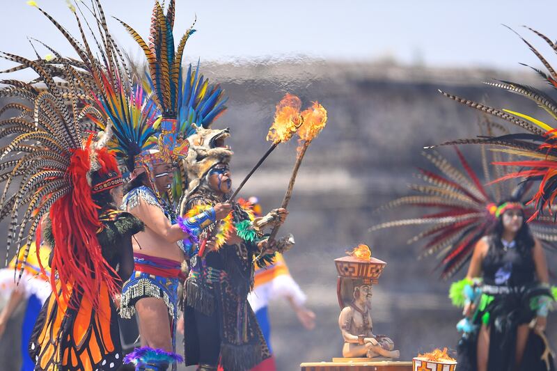 Así se vivió el encendido del fuego nuevo en Teotihuacán