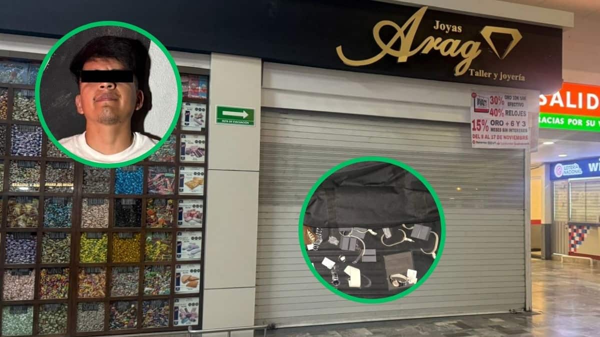 Cae asaltante de joyería en Plaza San Jerónimo; ligado a tres robos previos en tiendas departamentales de CDMX