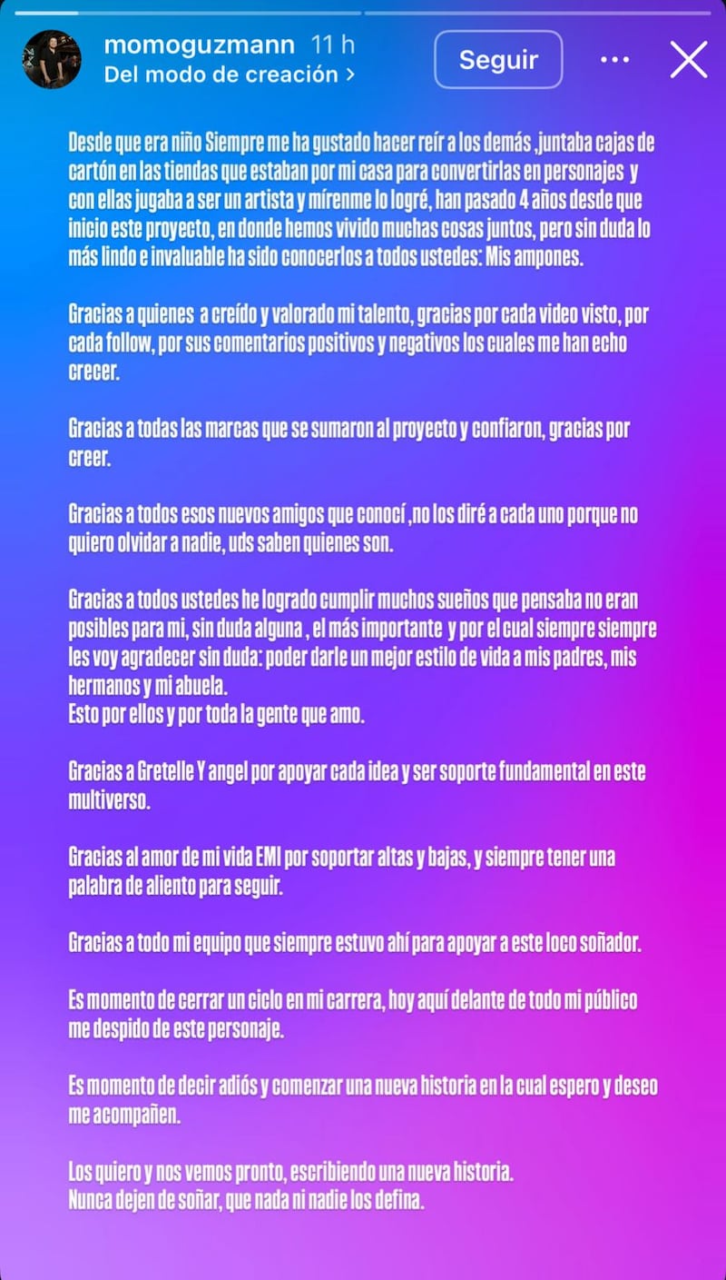 Momo Guzmán anuncia su retiro como Burrita Burrona