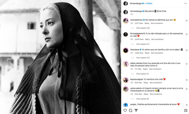 Publicación de Fernanda Castillo en Instagram