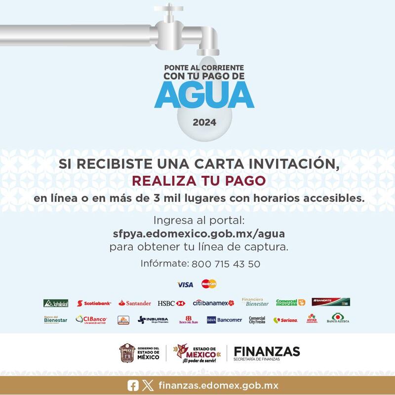 Gobierno del Estado de México abre sitios web para realizar pago de predial y agua