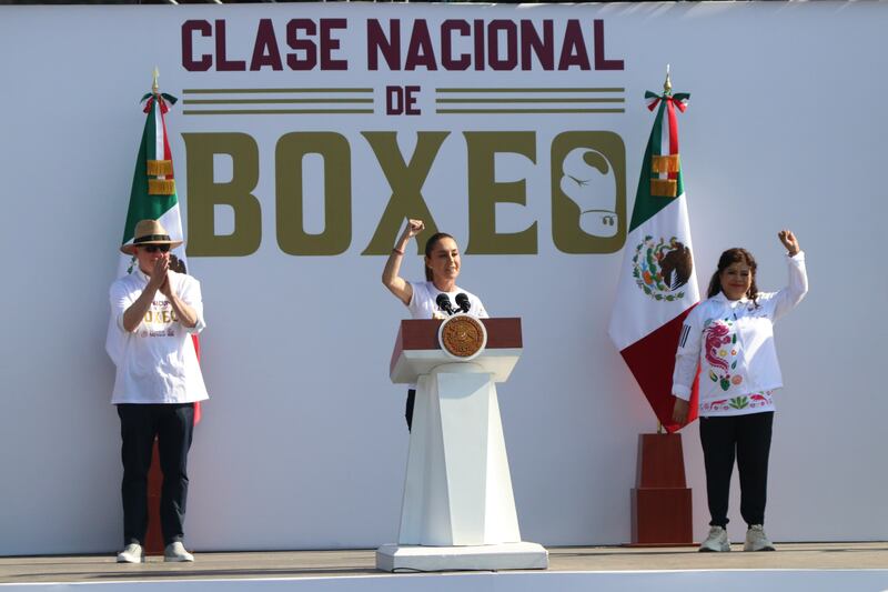 Claudia Sheinbaum dio un discurso de paz en la Clase Nacional de Boxeo.