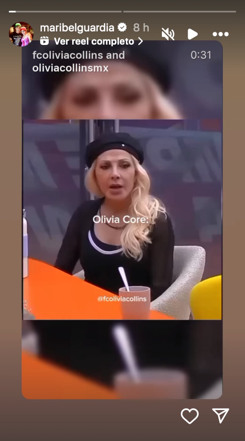 Maribel Guardia reacciona a la nominación de Olivia Collins