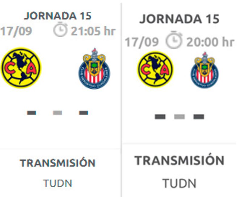 Cambio de horario del Clásico nacional Apertura 2022
