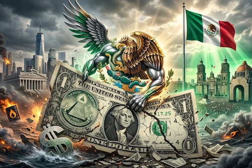 Peso liga 10 días al alza y tumba al dólar a $17.25, mínimo de la guerra