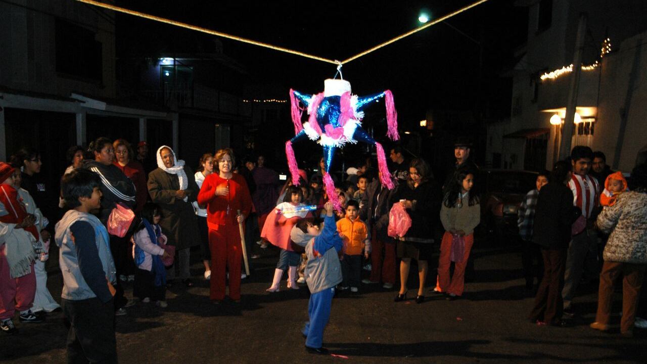 Posada mexicana en la vía pública