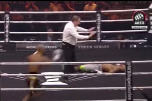 VIDEO: ¡Gandalla! boxeador noquea a su rival cuando se había detenido el combate