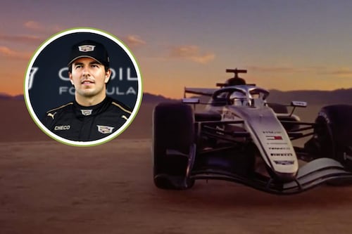 Increíble, Checo Pérez presume su nuevo monoplaza Cadillac F1 con Cadillac en el Super Bowl