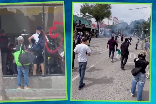“¡Fuera porros!” Ciudadanos expulsan a encapuchados de marcha por agua en Guadalajara
