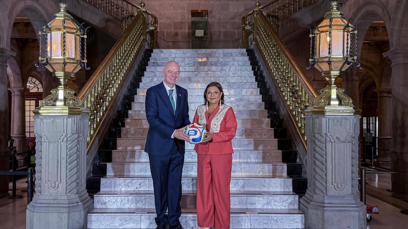 Clara Brugada se reunió con el presidente de FIFA, Gianni Infantino.