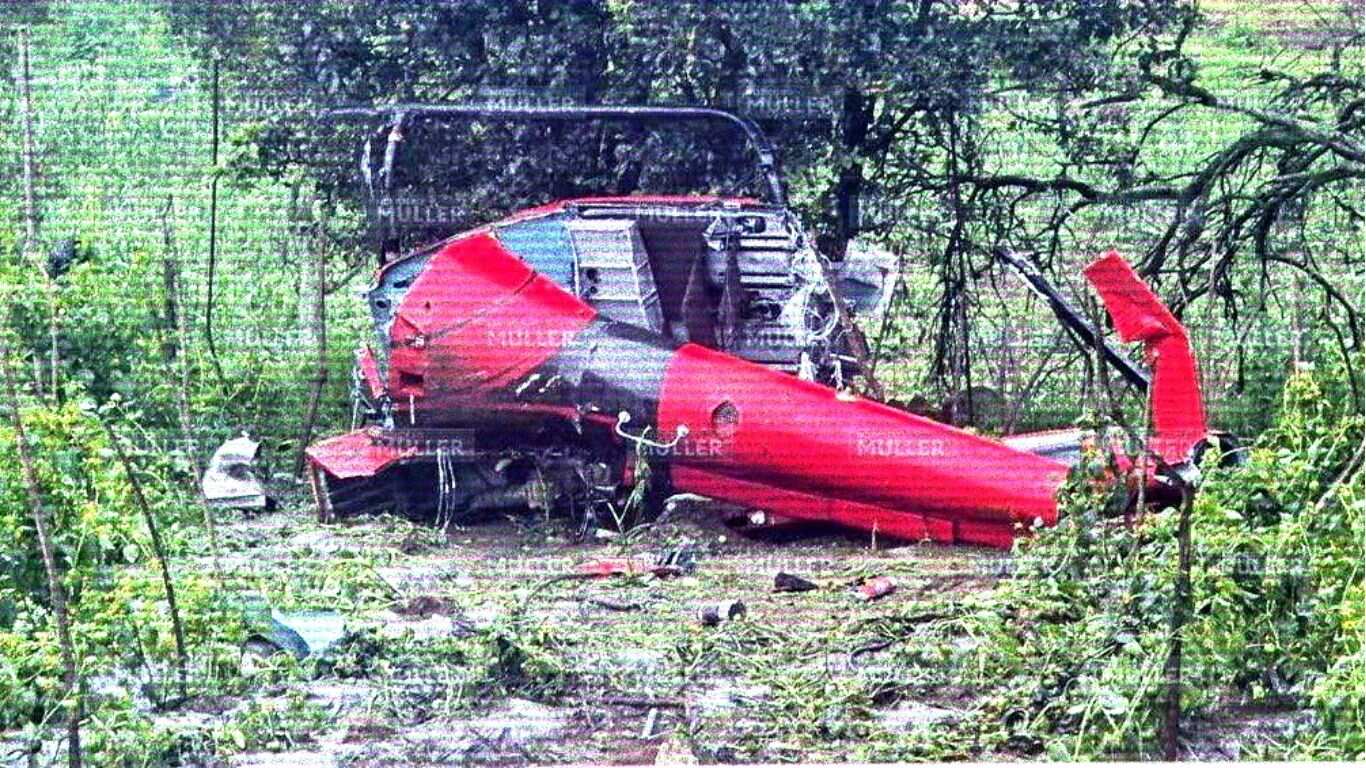 Fotos del helicóptero que cayó en el Edomex