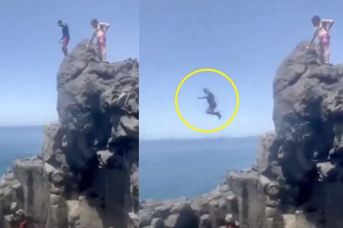 ¡Vacaciones de terror! Turista sufre fuerte accidente al saltar de un barranco