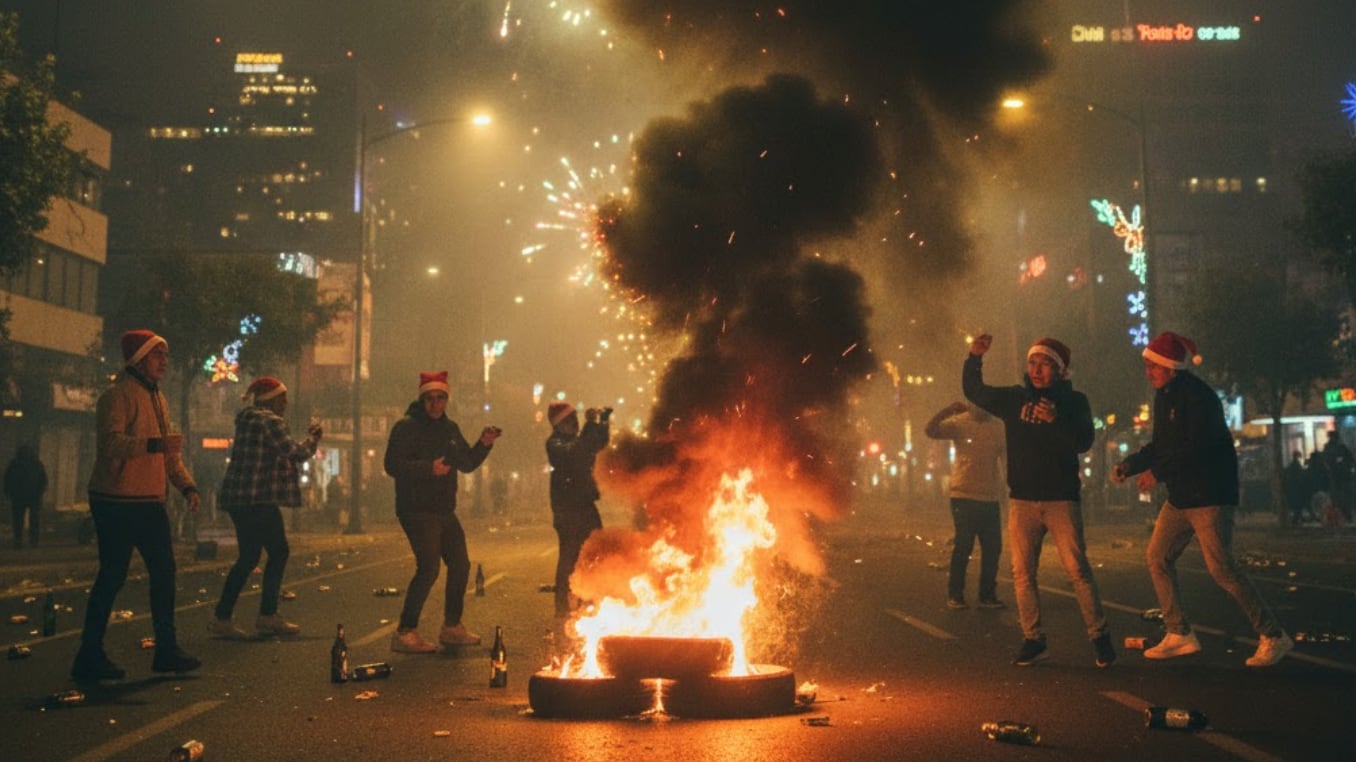 Navidad fuegos artificiales