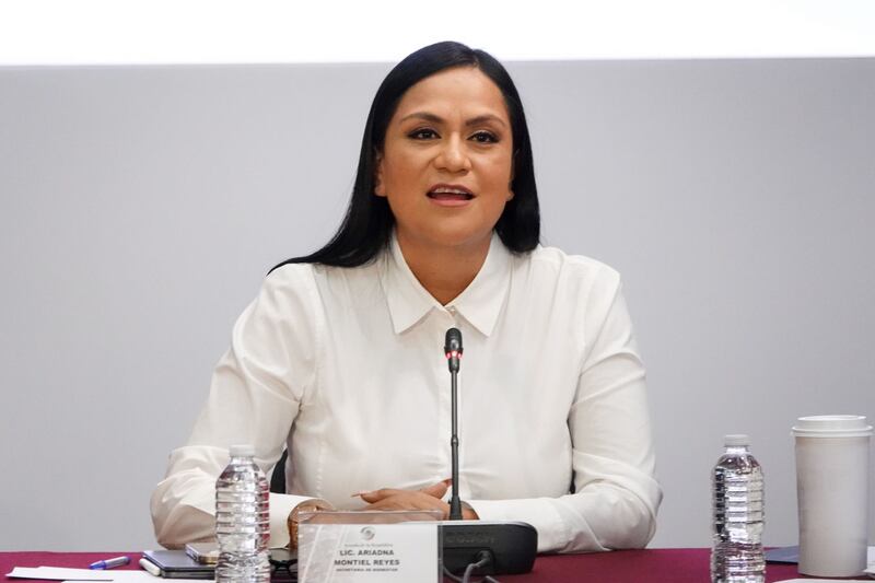 CIUDAD DE MÉXICO, 29ENERO2021.- Ariadna Montiel Reyes, secretaria del Bienestar, participó en la VIII Reunión Plenaria del Grupo Parlamentario de Morena, en donde expuso sus logros y trabajo al frente de la secretaría a: Ricardo Monreal, presidente de la Junta de Coordinación Política (JUCOPO) y coordinador de Morena en el senado; Olga Sánchez Cordero, presidenta del Senado, así como senadoras y senadores de Morena.